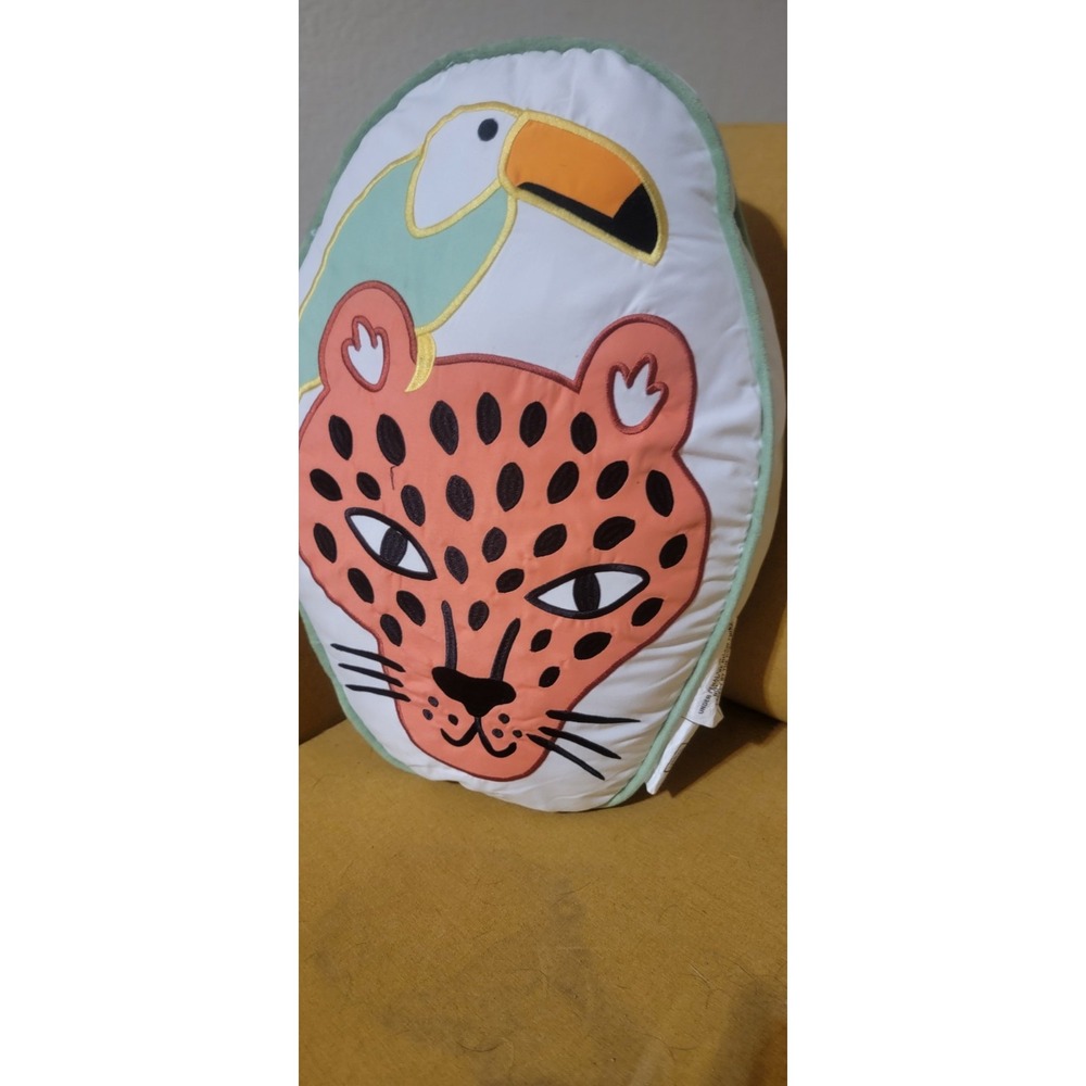 Mason &‎ Mollie Toucan Leopard Wildlife Throw Pillow - Picture 2 of 6